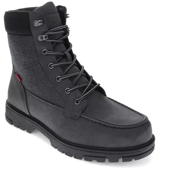 Levi's Men's Arizona Moc Neo Lace-up Boots - Charcoal Black - Picture 1 of 3